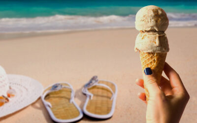 Helado en la playa